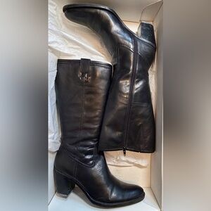 Bandolino Black Leather Knee-High Boots - Size 9 1/2 M